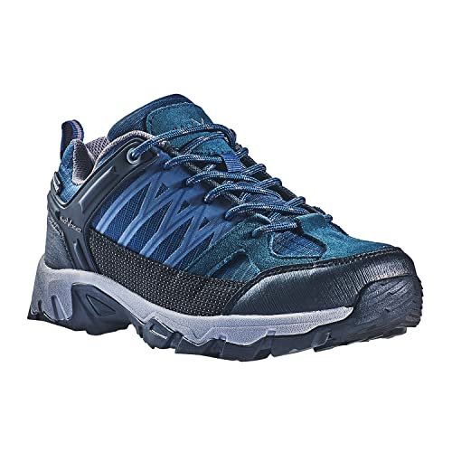 Black Crevice Damskie buty trekkingowe, niskie cięcie, wodoodporne buty trekkingowe, wysokiej jakości sportowe buty outdoorowe, wyściełane buty trekkingowe z doskonałą amortyzacją, niebieski zielony,