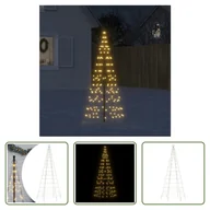 Choinki - The Living Store Choinka LED na maszt 200 LED ciepła biel 180 cm - miniaturka - grafika 1