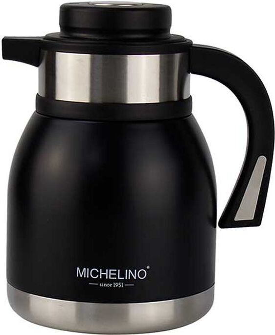 Dzbanek termos Michelino 1,2 l Dwuścienny dozownik napojów Dzbanek próżniowy Kawa Herbata Czajniczek Czarny