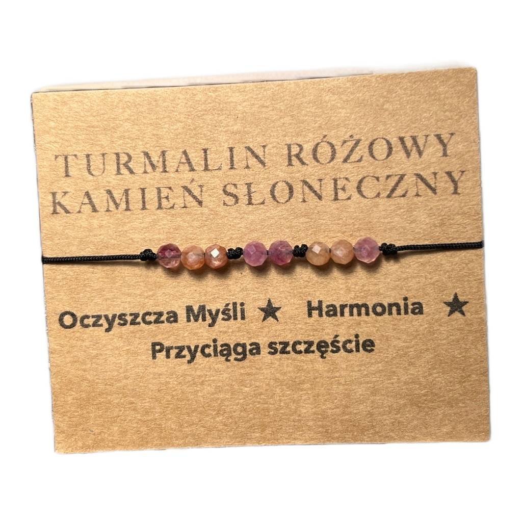 Bransoletka na sznurku Turmalin Kamień słoneczny