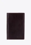Etui na klucze - Etui na paszport skórzane z brązową lamówką - miniaturka - grafika 1