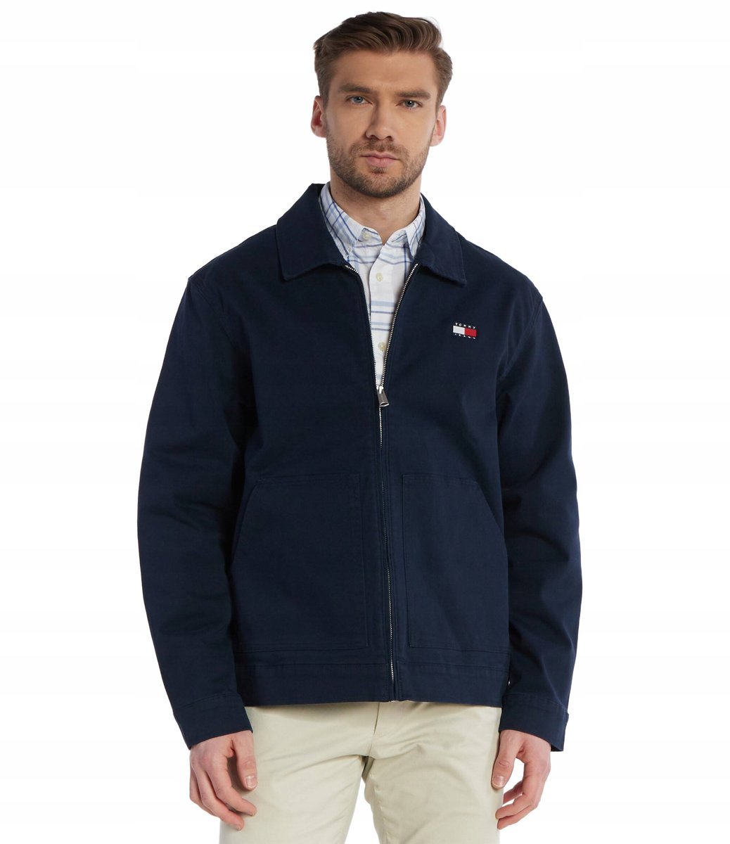 TOMMY JEANS GRANATOWA KURTKA MĘSKA NA ZAMEK Z LOGO XS 7AA