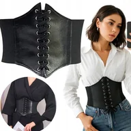 Paski - Pas gorsetowy szeroki na talie do koszuli sukienki gorset 68-75cm elastyczn - miniaturka - grafika 1