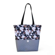 Torebki damskie - Torba shopper na zakupy wodoodporna shopperka torba na ramię kwiaty - miniaturka - grafika 1