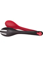 Pozostałe akcesoria kuchenne - Tefal Sztućce w kolorz czarno-czerwonym do sałaty - dł. 22,1 cm - miniaturka - grafika 1