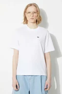 Koszulki i topy damskie - Lacoste t-shirt bawełniany damski kolor biały TF7215 - miniaturka - grafika 1