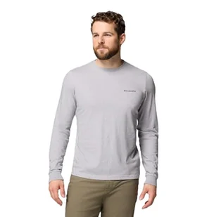 Columbia Męska koszulka z długim rękawem CSC z logo sezonowym, koszulka z długim rękawem, Columbia Grey HTHR, Meadowland, XS - Koszulki męskie - miniaturka - grafika 1