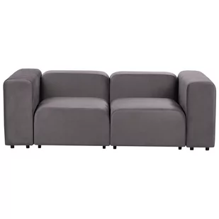 Sofa modułowa 2-osobowa welurowa ciemnoszara FALSTERBO - Sofy i kanapy - miniaturka - grafika 1