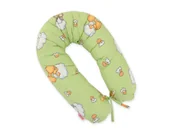 Poduszki do karmienia - Poduszka ciążowa Longer dla kobiet w ciąży do spania - Leśne zwierzątka zielone - miniaturka - grafika 1