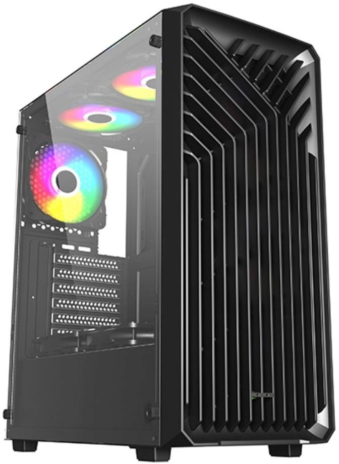 VeinX case OD15A-BK, ATX, Průhledná bočnice, Černá, bez ventilátorů