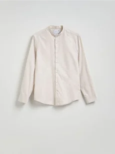 Reserved - Bawełniana koszula slim fit - beżowy - Koszule męskie - miniaturka - grafika 1
