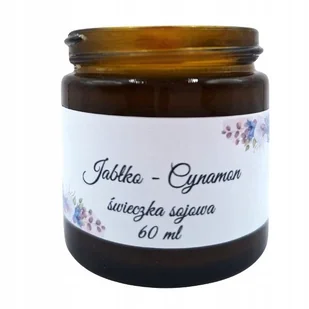 Ręcznie Robiona Świeczka Sojowa Jabłko Cynamon 60 ml w Szklanym Słoiczku - Świece - miniaturka - grafika 1