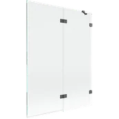 Parawany nawannowe - Mexen Lunar parawan nawannowy 2-skrzydłowy prawy 130 x 150 cm, transparent, gun gray szczotkowany - 897-130-100-66-00-P - miniaturka - grafika 1