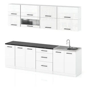 Meble kuchenne kuchnia robo lux 2.6m duża modułowa biały połysk biały mat - Meble kuchenne Meble kuchenne kuchnia robo lux 2.6m duża modułowa biały połysk biały mat - Meble kuchenne - miniaturka - grafika 1