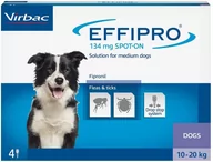 Artykuły przeciw pasożytom - Virbac EFFIPRO Spot-On pies M 10-20 kg pipeta 4 x 1,34ml) - miniaturka - grafika 1