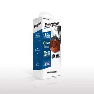 Energizer Ultimate - Ładowarka sieciowa Multiplug EU / UK / US GaN USB-C 20W PD (Walnut burl) - Ładowarki do telefonów - miniaturka - grafika 5