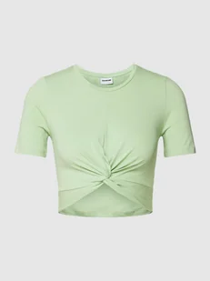 T-shirt krótki z wiązanym detalem - Koszulki i topy damskie - miniaturka - grafika 1