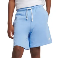 Spodnie i spodenki dla dziewczynek - Spodenki dziecięce New Balance LAKB0008ELE - niebieskie - miniaturka - grafika 1