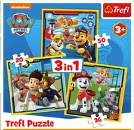 Puzzle - Puzzle, Trefl, 3w1, Psi Patrol, 20-36-50 el. - miniaturka - grafika 1