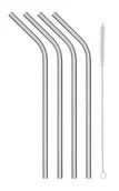 Słomki do napojów - Zestaw 4 słomek ze stali nierdzewnej + szczoteczka - miniaturka - grafika 1