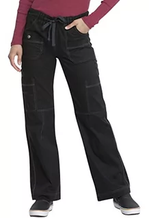 Spodnie damskie - Dickies Gen Flex damskie spodnie Scrubs z niskim stanem Cargo 857455, Czarny, M - grafika 1