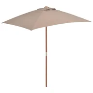 Parasole ogrodowe - vidaXL Parasol ogrodowy na drewnianym słupku, 150 x 200 cm, taupe - miniaturka - grafika 1