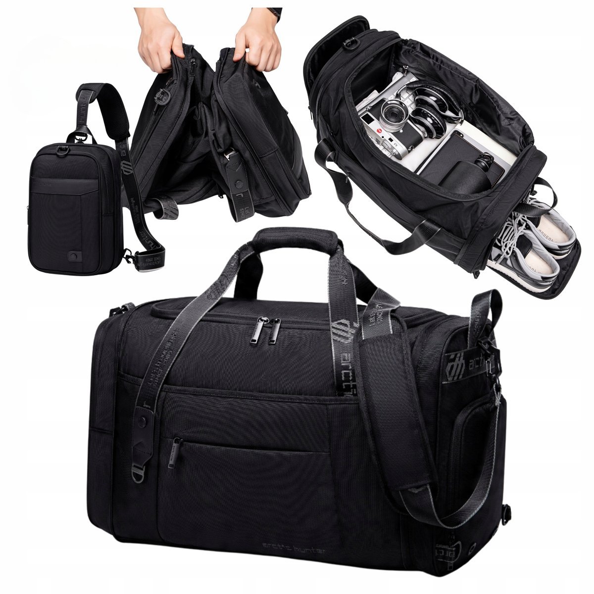 TORBA PODRÓŻNA DO SIŁOWNI 2W1 POJEMNA TORBA I SASZETKA TORBA MĘSKA SPORTOWA