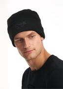 Czapki męskie - Czarna czapka zimowa męska z logo OCHNIK - miniaturka - grafika 1