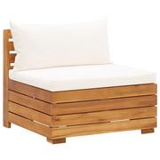 Sofy ogrodowe - vidaXL Moduł sofy środkowej, 1 szt, z poduszkami, lite drewno akacjowe - miniaturka - grafika 1