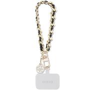 Etui i futerały do telefonów - Guess GUOUCHSAMC4K Universal Hand Strap czarny/black Saffiano Chain 4G Charm - miniaturka - grafika 1