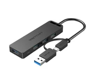 Huby USB - Vention CHTBB 2w1 0,15 m Czarny - miniaturka - grafika 1