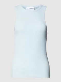 Koszulki i topy damskie - Top z drobnym prążkowaniem model ‘FANNA’ - grafika 1
