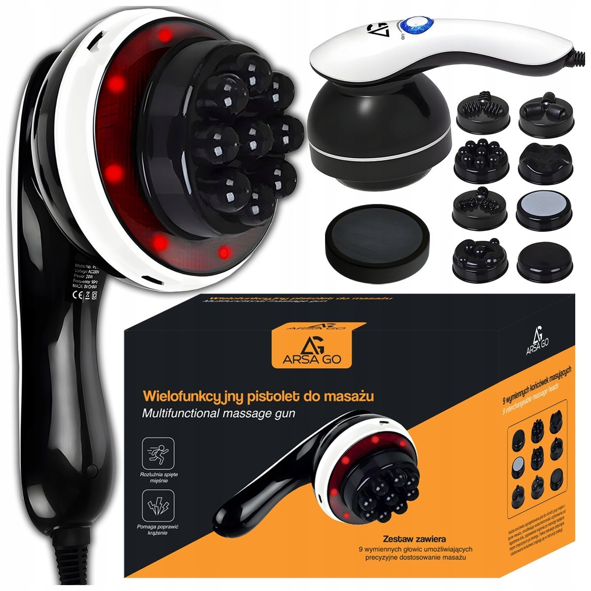 Pistolet Do Masażu Masażer Antycellulitowy Wyszczuplający Do Cellulitu 9W1