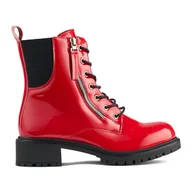 Botki damskie - Czerwone lakierowane workery damskie - Inna marka - miniaturka - grafika 1