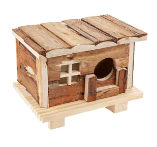 Domek dla chomika, drewniany 18cm - Akcesoria dla gryzoni - miniaturka - grafika 1
