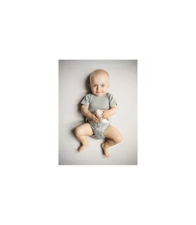 Body dla niemowląt - Body z krótkim rękawem, BAMBOO GRAY, rozmiar 68, Nanaf Organic - grafika 1