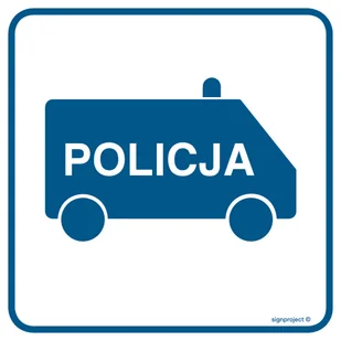 RA082 POLICJA, PN - PŁYTA PCV 1MM; (150X150MM) - Systemy ekspozycyjne i znaki informacyjne - miniaturka - grafika 1