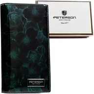 Portfele - Portfel Damski Skórzany Peterson Lakierowany Długi Z Suwakiem Na Zewnątrz RFID PTN-PS1431 ZIELONY 19,5 x 10 x 3,5 [cm] - miniaturka - grafika 1