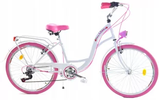 Dallas Bike City 7spd 26 cali Biało-różowy - Rowery - miniaturka - grafika 1