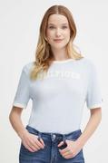 Koszulki sportowe damskie - Tommy Hilfiger t-shirt bawełniany damski kolor niebieski - miniaturka - grafika 1