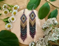 Kolczyki - Kolczyki ombre fiolet złoto granat - miniaturka - grafika 1