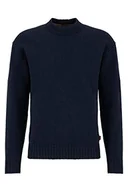 Bluzy męskie - BOSS Męska bluza Knitted_Sweater, ciemnoniebieska, L (DE) - miniaturka - grafika 1