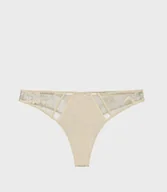 Majtki damskie - CALVIN KLEIN MAJTKI STRINGI DAMSKIE BEŻOWE Z KORONKĄ M 0Z5A4_E* TIA - miniaturka - grafika 1