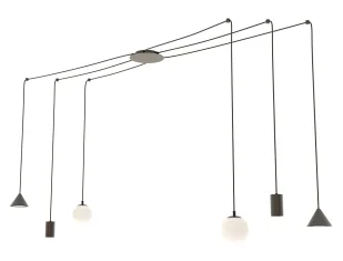 Czarna nowoczesna lampa pająk - 4X D132 P5-H68 - Lampy sufitowe Czarna nowoczesna lampa pająk - 4X D132 P5-H68 - Lampy sufitowe - miniaturka - grafika 1