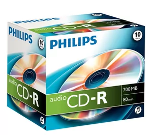 Philips CDR 80 min 700 MB Audio 10 Pack CD do nagrywania CR7A0NJ10/00 - Nośniki danych - miniaturka - grafika 1