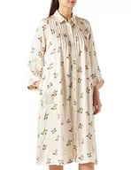 Sukienki - Part Two Damska sukienka Niannapw Dr, biała szara liść nadruk, Biały nadruk w kolorze szarego liścia, 42 PL - miniaturka - grafika 1
