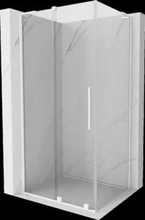 Mexen Velar L kabina prysznicowa rozsuwana 100x70 cm, transparent, biała - 871-100-070-03-20 - Kabiny prysznicowe - miniaturka - grafika 1