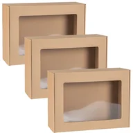 Zestawy upominkowe - Prostokątne pudełko fasonowe z okienkiem, pudełko prezentowe 45x30x10 cm x3 - miniaturka - grafika 1