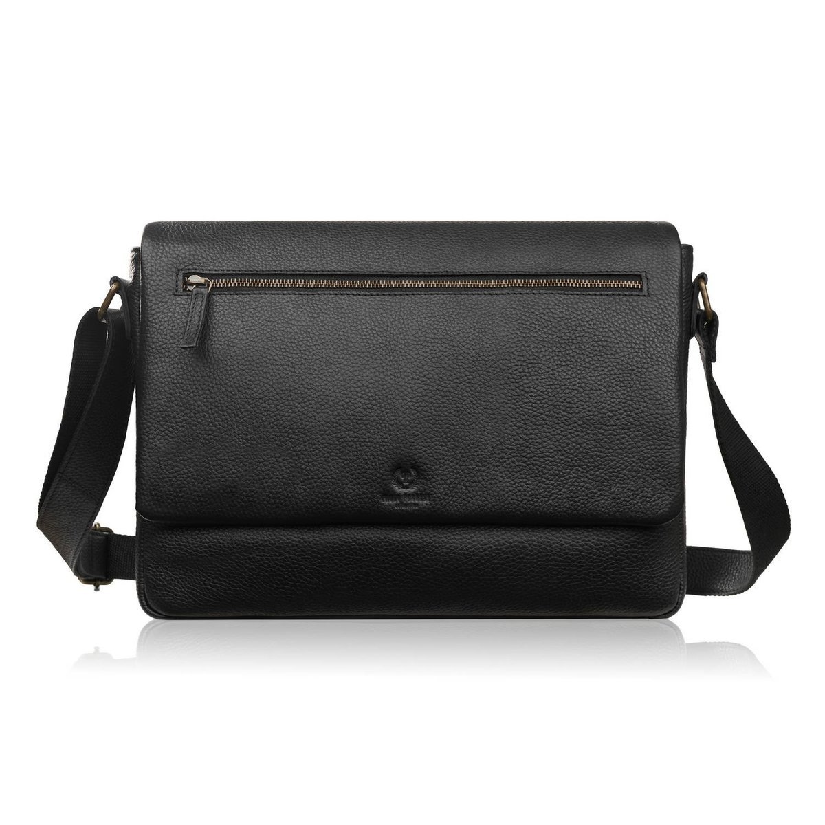 Torba męska skórzana na ramię na laptopa czarna Paolo Peruzzi IM-03-BL