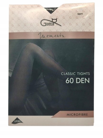 Gatta Rajstopy kryjące Classic Tights Microfibre 60 DEN Rozmiar 2S Nero